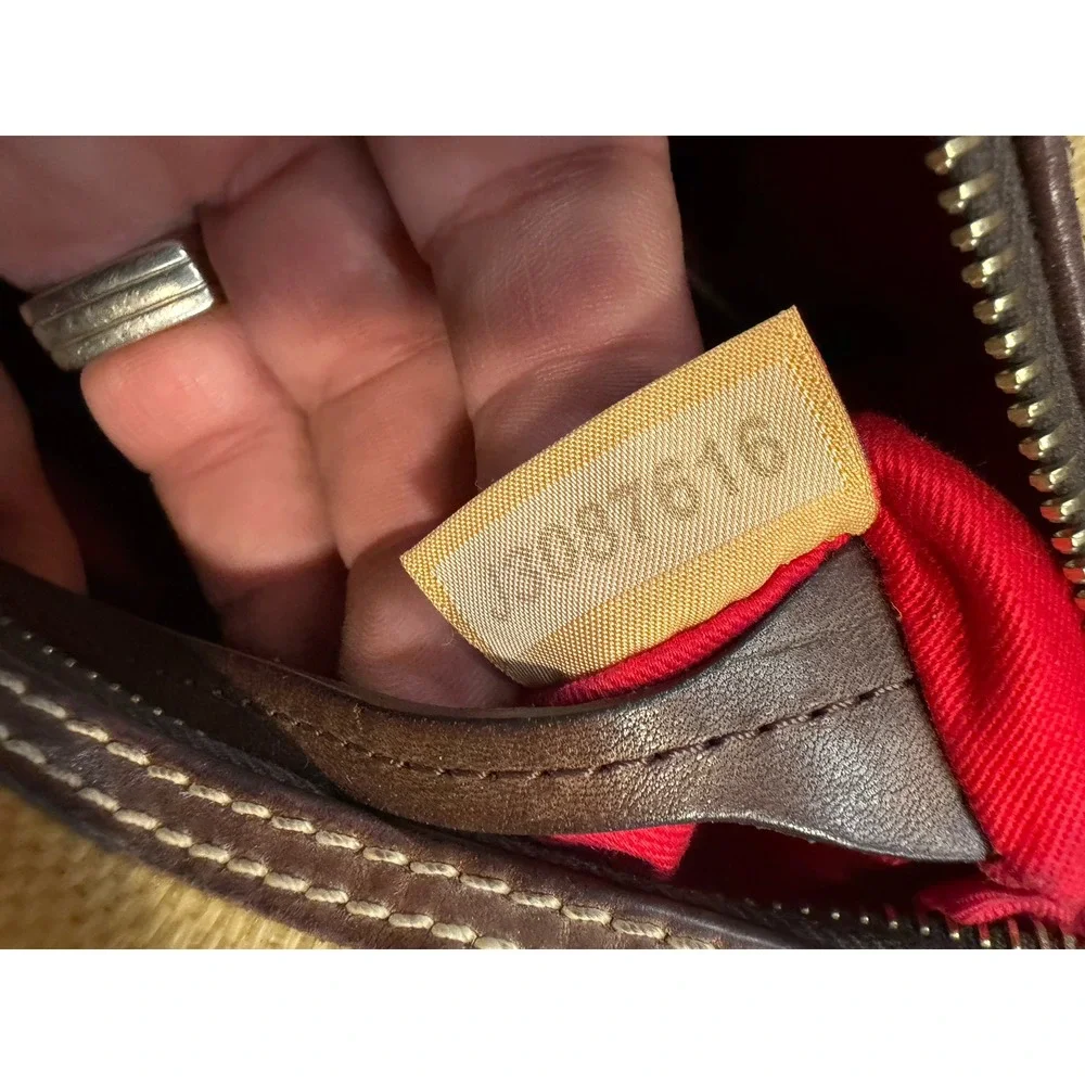 Dooney & Bourke Panama Barrel Satchel Bag‎ Tan Straw Brown Leather 5L899